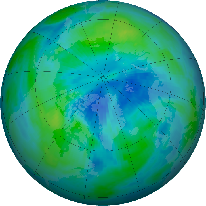 Arctic ozone map for 29 September 1996